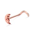 Crescent Moon Shaped Silver Curved Nose Stud NSKB-640